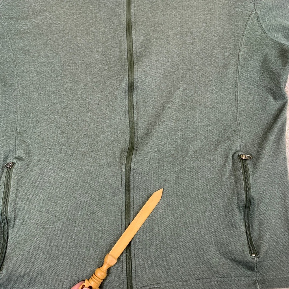 Kuhl Mens Full Zip Hoodie Green Heathered Performance Pullover Thumbholes Large - Picture 7 of 11